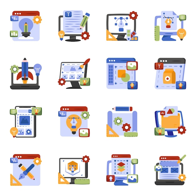 Pack of Designing Flat Icons