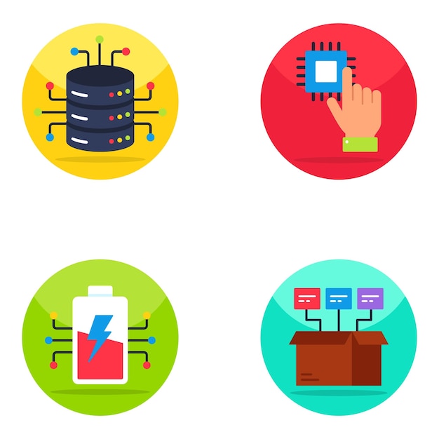 Pack of Digital Technology Flat Icons