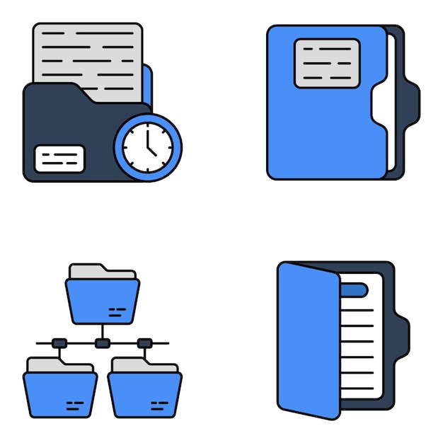 Vector pack of docks flat icons