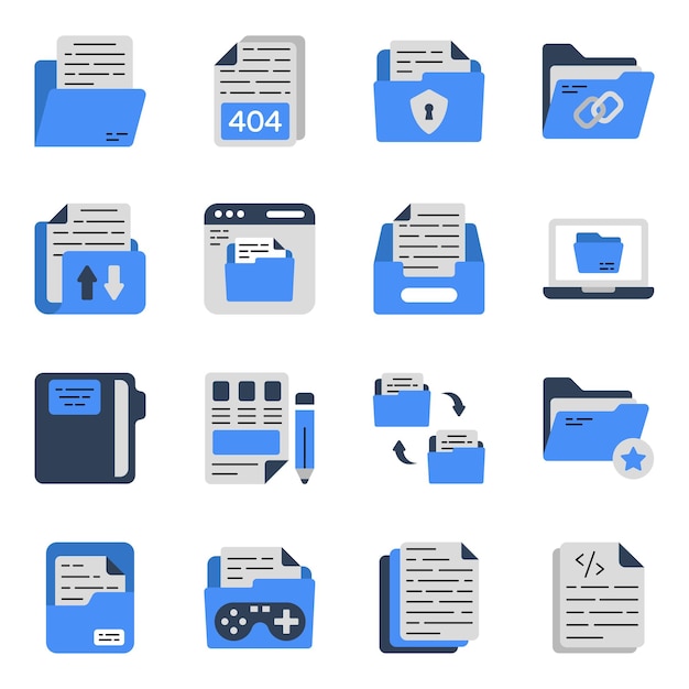 Pack of Document Flat Icons