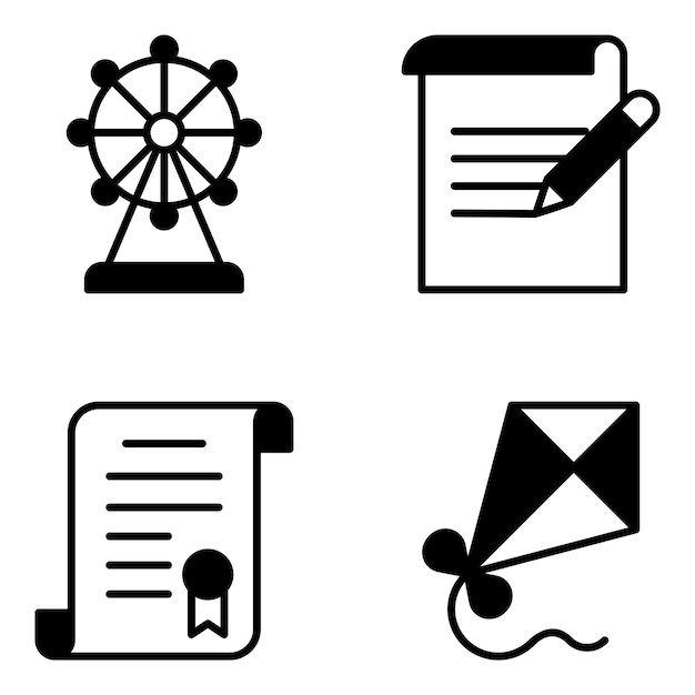 Pack of Documents and Music Solid Icons