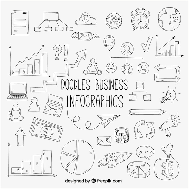 Pack of doodles for a business infographic