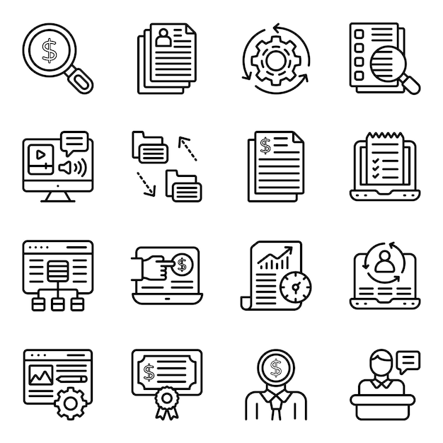 Pack of E Business line Icons