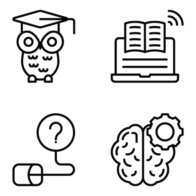 Vector pack of education and learning line icons