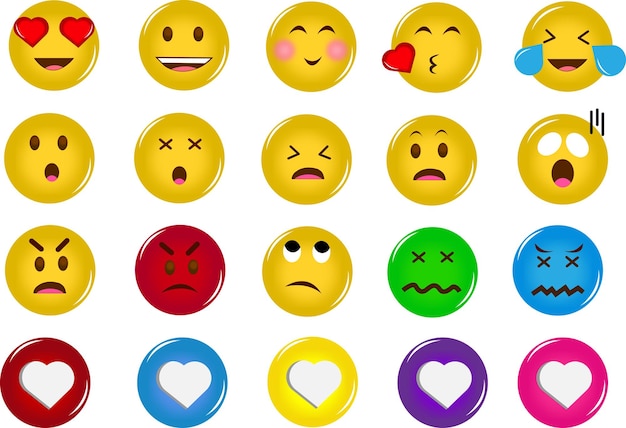 pack of emoji stickers and reactions for social networks