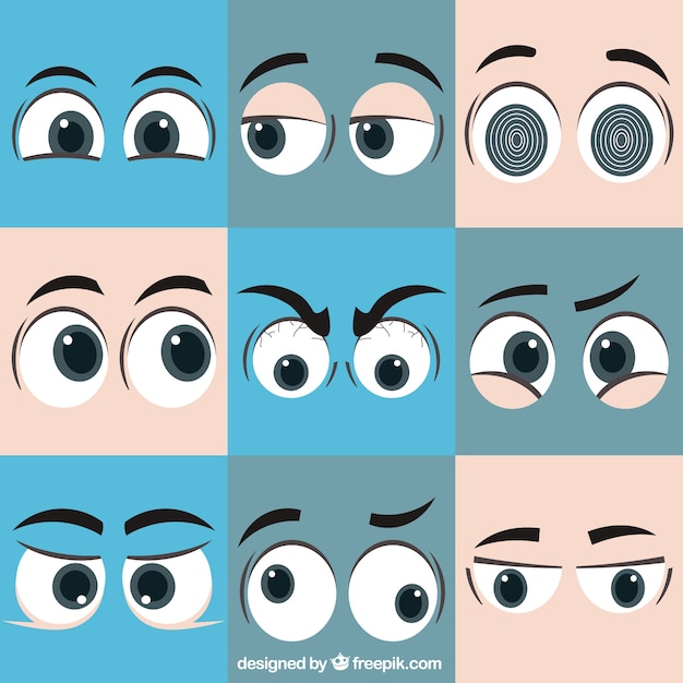 Vector pack of expressions with eyes