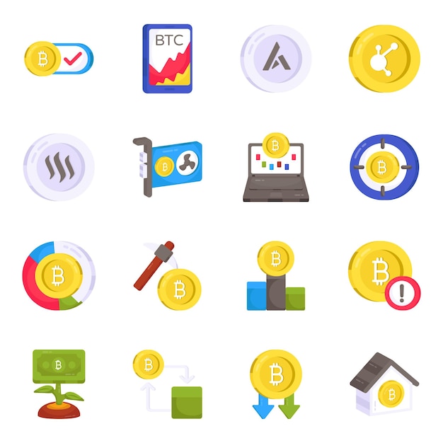 Vector pack of finance flat icons