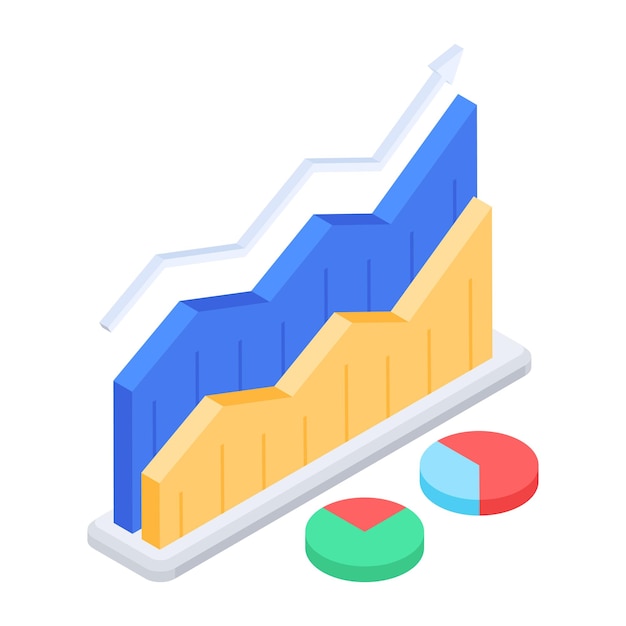 Pack of financial analysis isometric icons