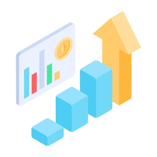 Vector pack of financial analysis isometric icons