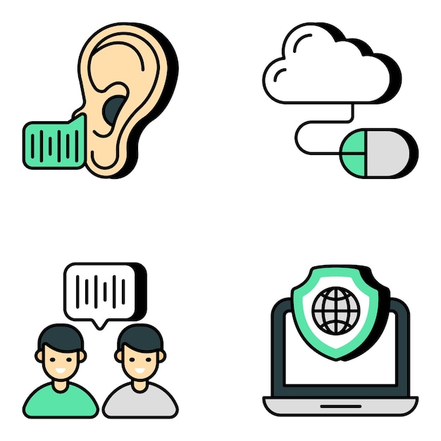 Pack of flat icons