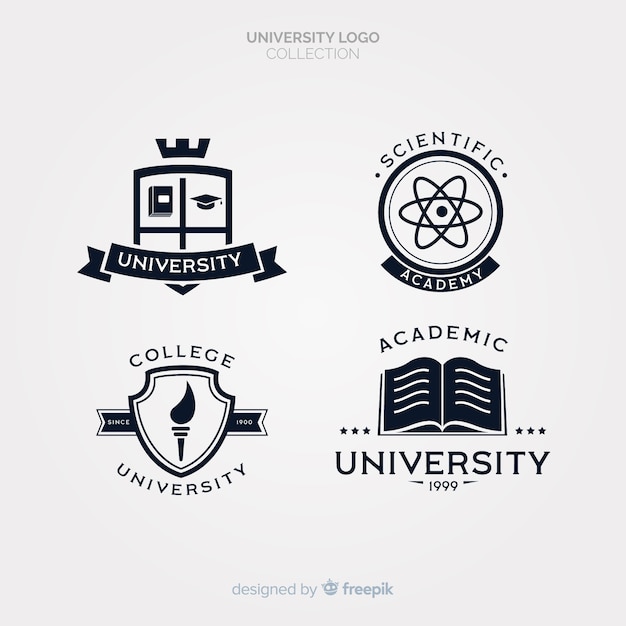 Pack of flat university logos