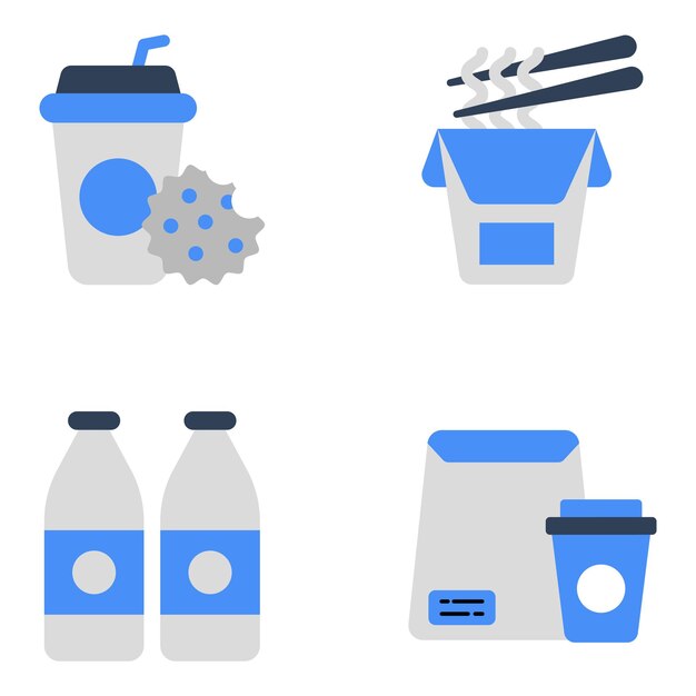 Pack of Food Flat Icons