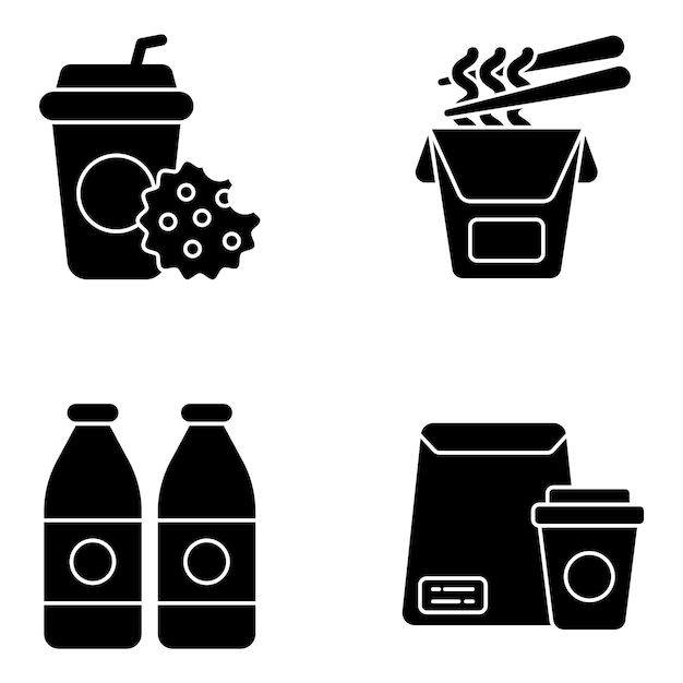 Pack of Food Glyph Icons