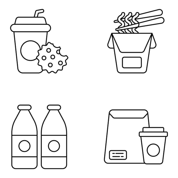 Pack of Food Line Icons