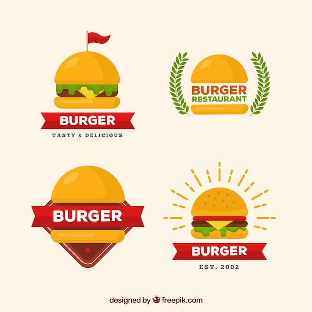 Confezione da quattro etichette di hamburger