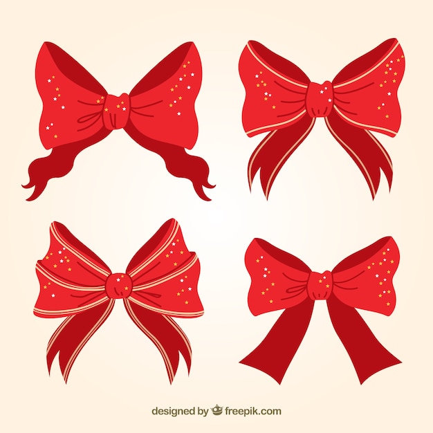 Vector pack of four decorative christmas bows