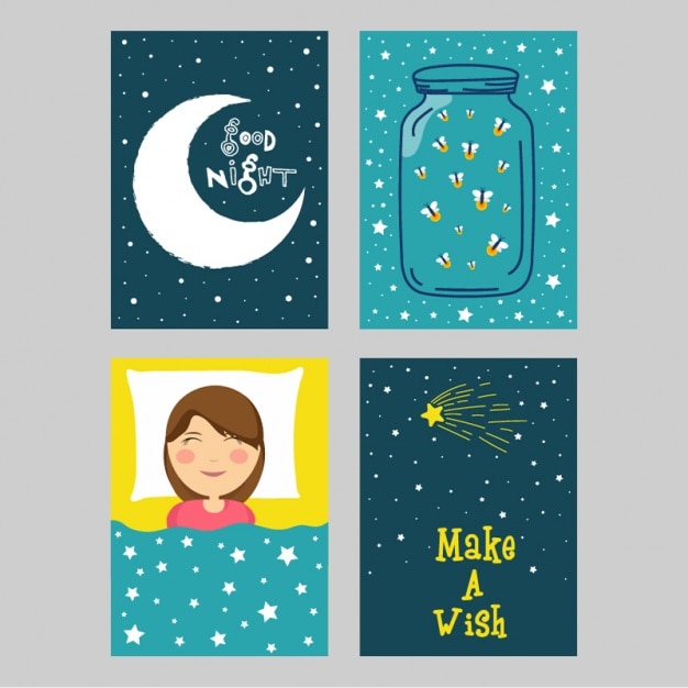 Pack of four good night cards