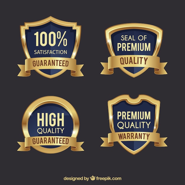 Pack of four premium golden shields