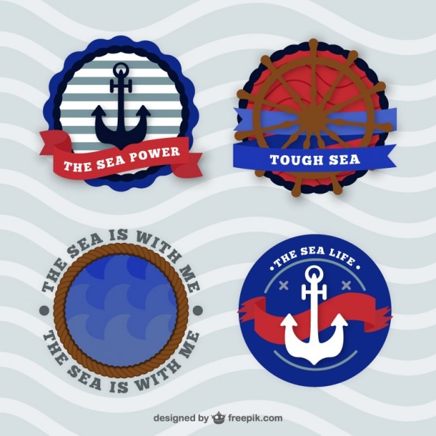 Vector pack of four salor badges