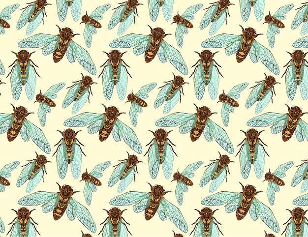 Pack of Free Hand Drawn Bee Vector