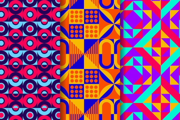 Vector pack of geometric drawn patterns