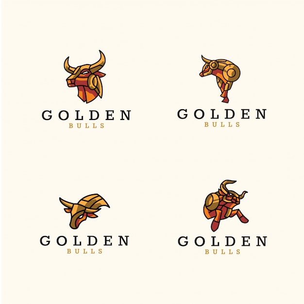 Pack of golden bulls logo