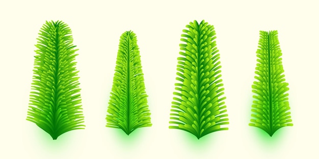 Vector pack green leaves new design for christmas decoration