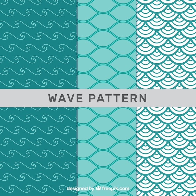 Pack of green wave patterns