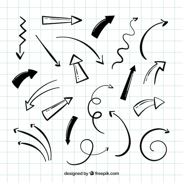 Vector pack of hand-drawn arrows