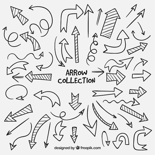Vector pack of hand-drawn arrows