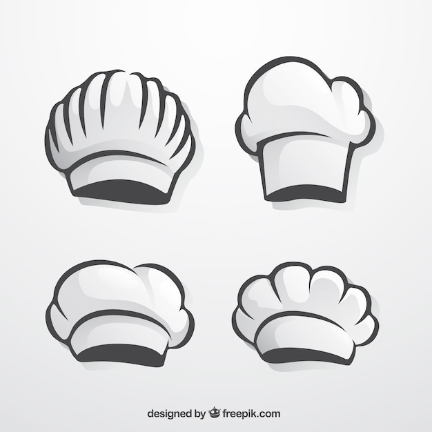 Pack of hand-drawn chef hats