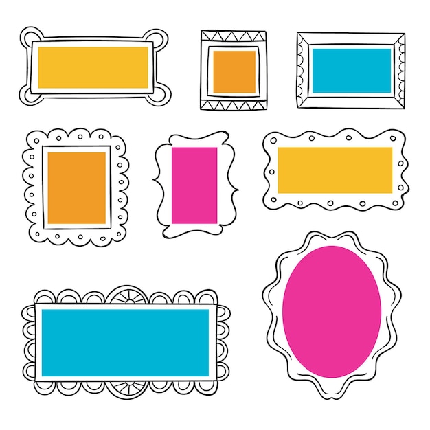 Pack of hand drawn ornamental frames