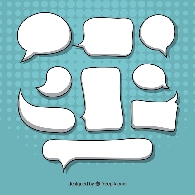 Vector pack of hand drawn speech bubbles