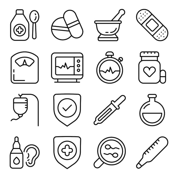 Pack of Healthcare Linear Icons