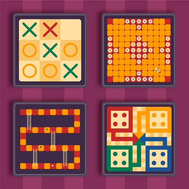 Vector pack of illustrated board game