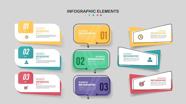 Vector pack of infographics element template.