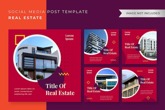 Vector pack instagram real estate design template