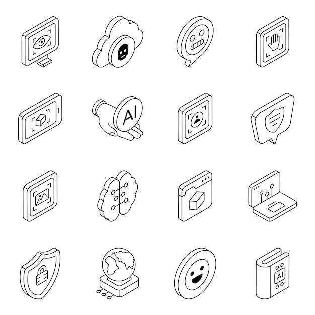 Vector pack of intelligence icons perfect match for website and mobile ui application