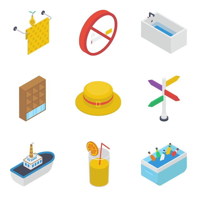 Pack Of Isometric Accessories Icons