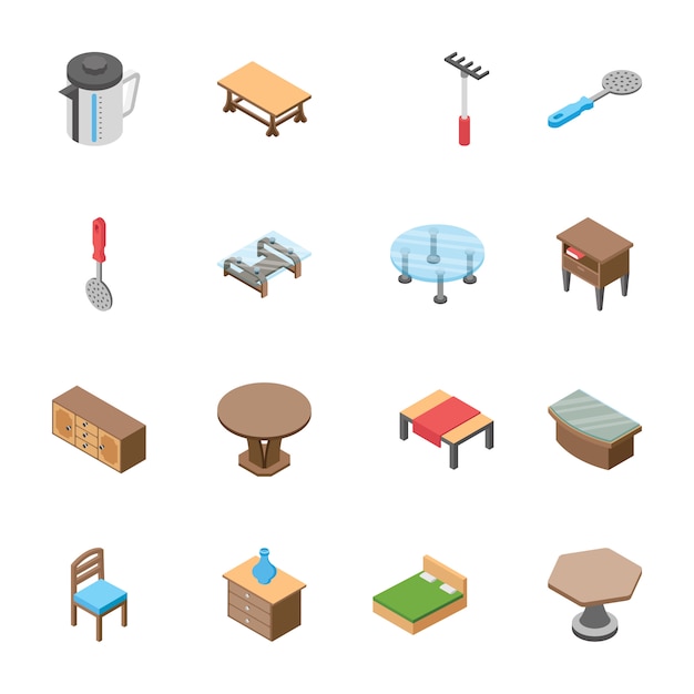 Pack of isometric objects