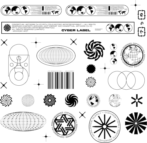 팩 라벨 포스터 스트리트웨어 포스터 전단지 무료 Y2K 모양 벡터 다운로드