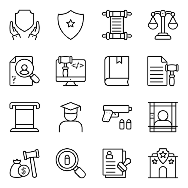 Pack of Law line Icons