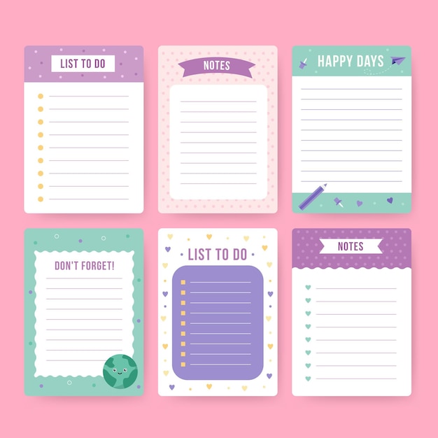 Vector pack of lovely scrapbook notes and cards