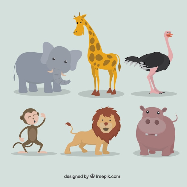 Vector pack of lovely wild animals