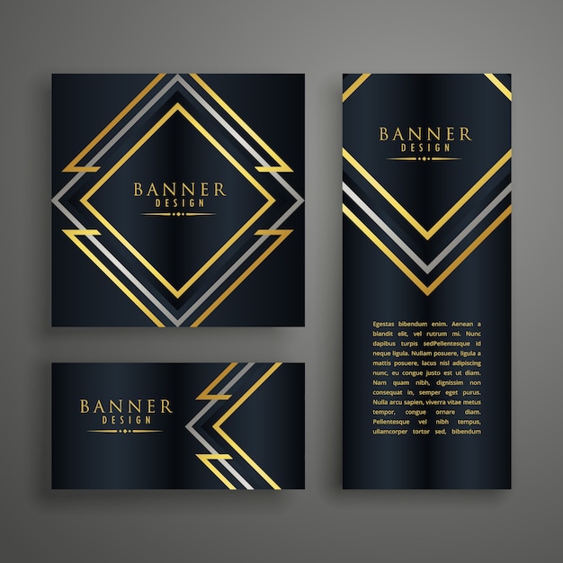 Pack of luxury banners in different shapes