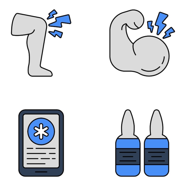 Пакет медицинского оборудования с плоскими иконами
