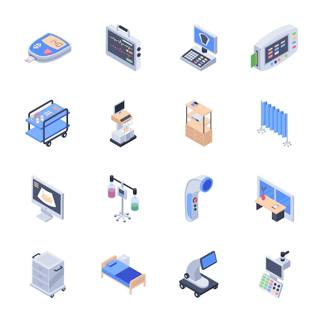 Pack Of Medical Equipment Icons