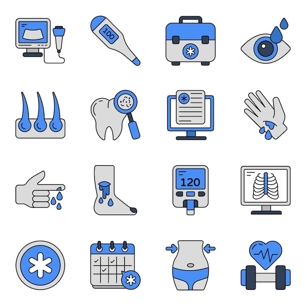 Pack of Medical and Organs Flat Icons