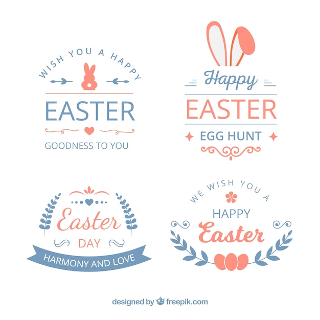 Pack of modern easter labels