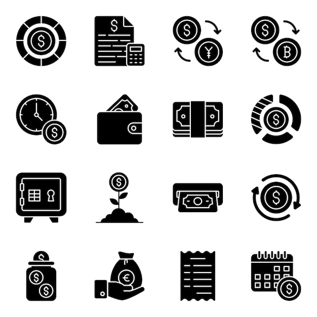 Pack of Money Solid Icons